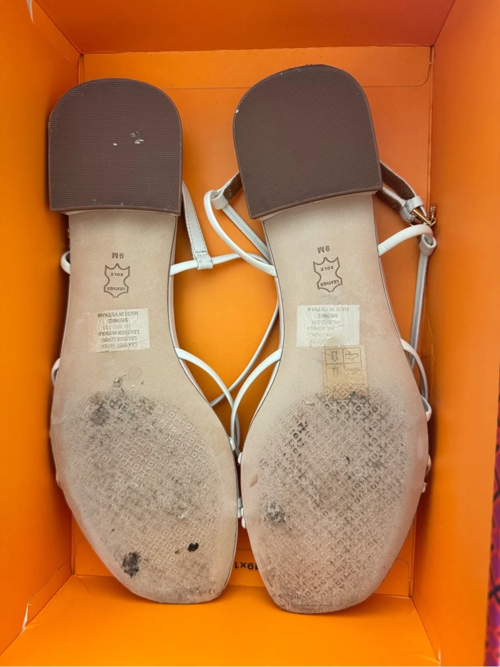 Tory Burch Penelope Ivory Strappy Leather Sandals